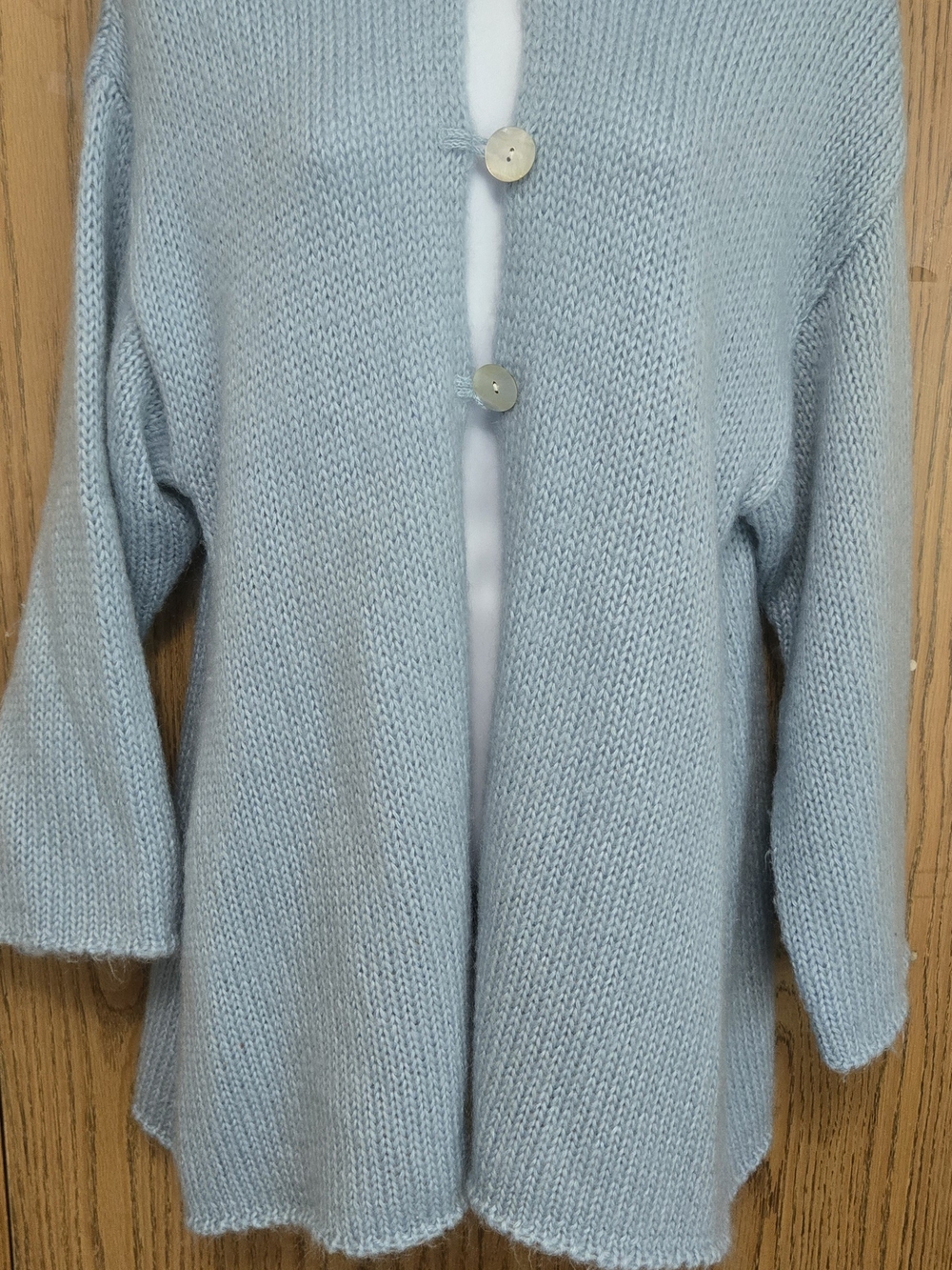 Soft Surroundings Pale Blue Button-Front Knit Cardigan